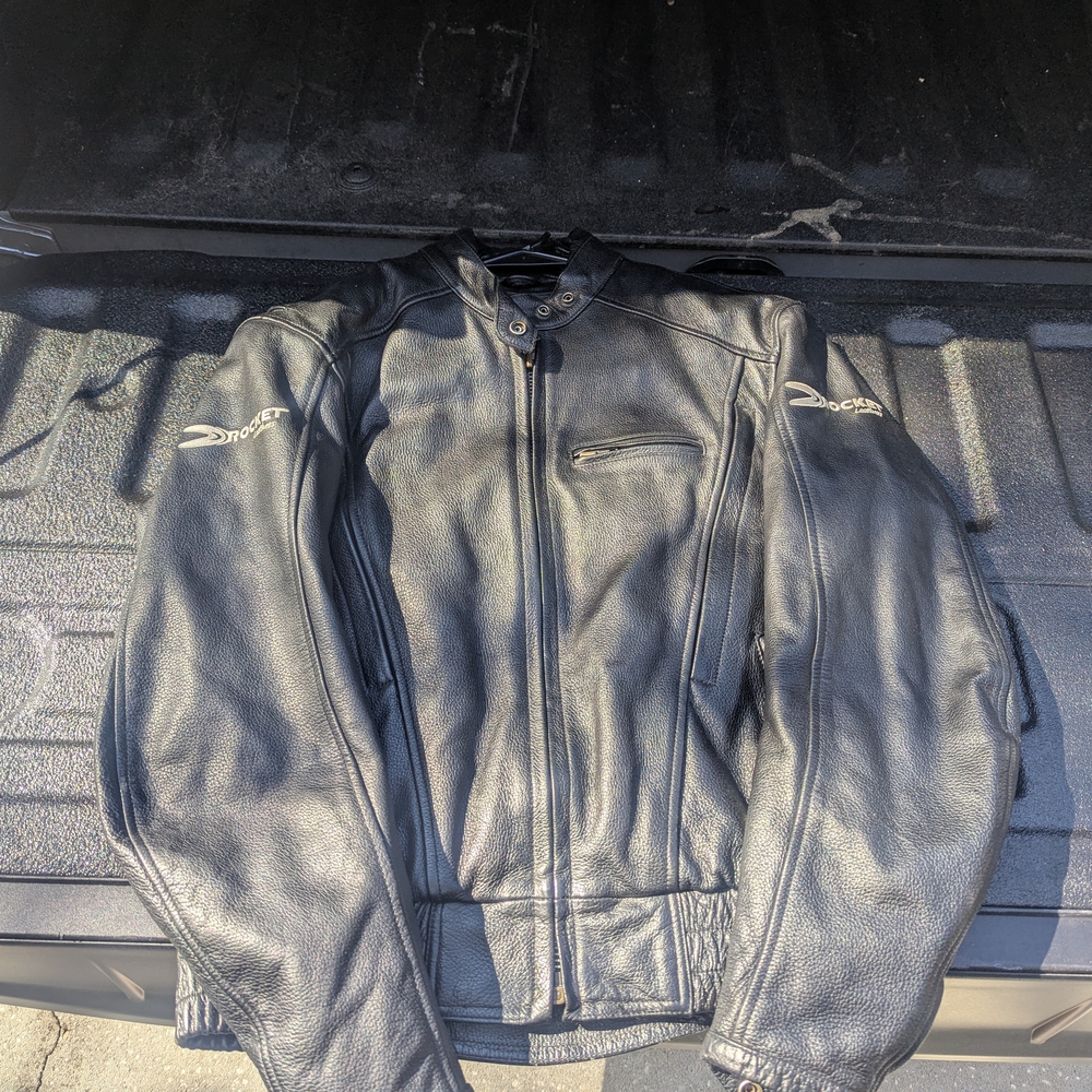 Joe Rocket Black Leather Motorcycle Jacket
